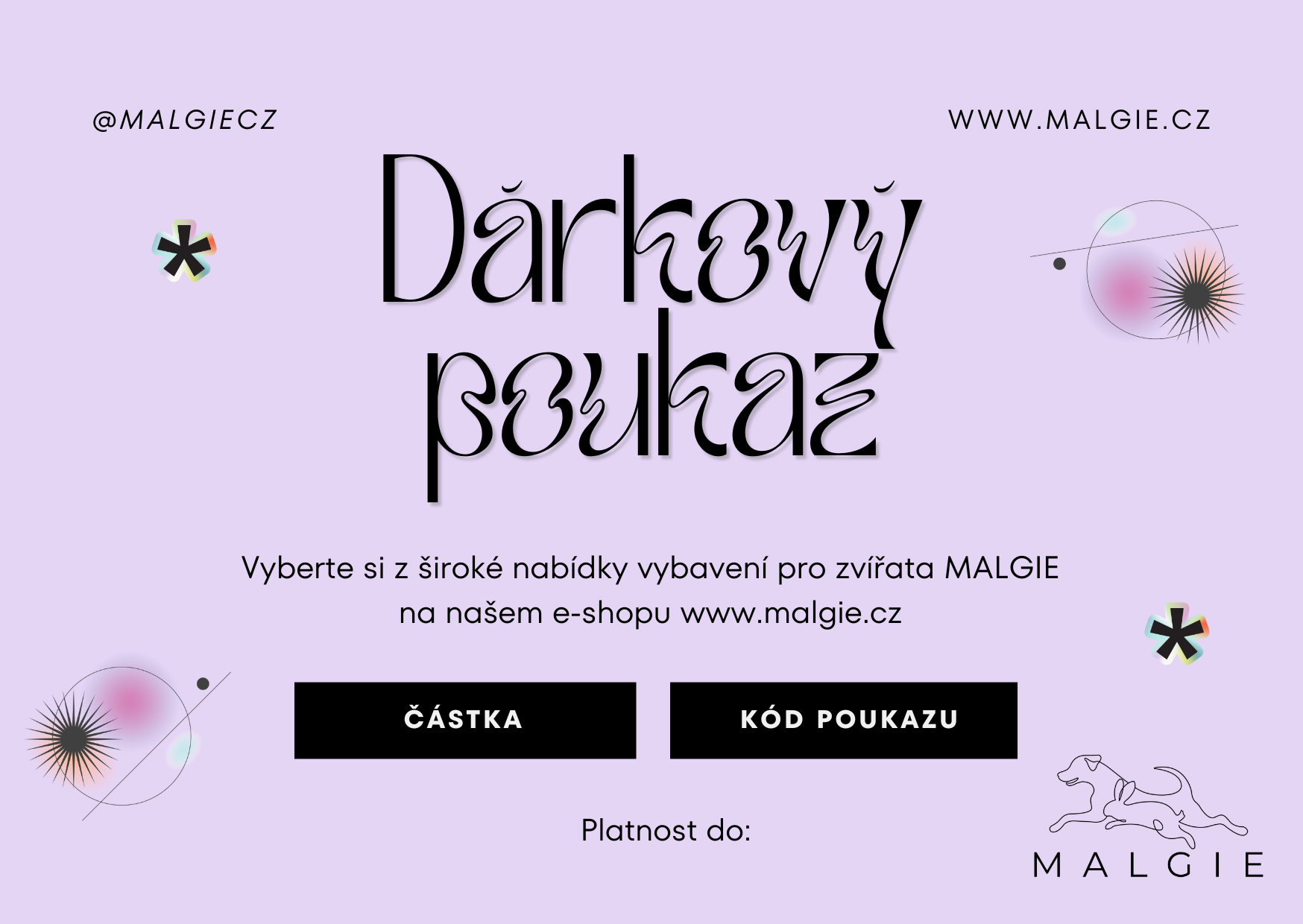 Dárkový poukaz MALGIE – od 250 Kč