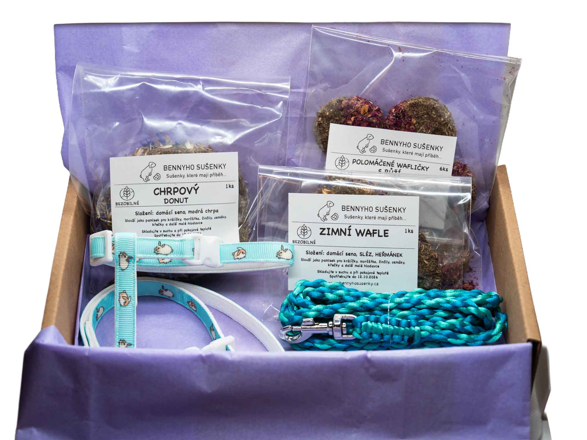 Vánoční balíček pro králíka MALGIE zima, satén